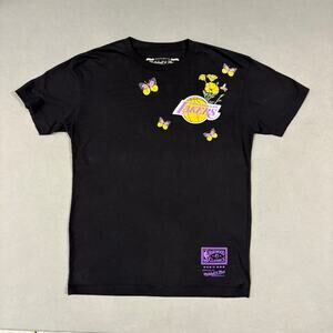 Mitchell & Ness Lakers Butterfly Tee T-Shirt Women's Size S Black Butterfly‎